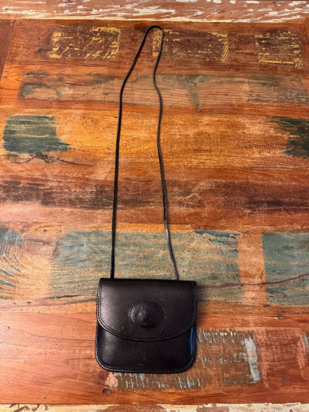 Vintage Michael Green Seattle Black Glove Tanned Leather Crossbody Pouch Bag